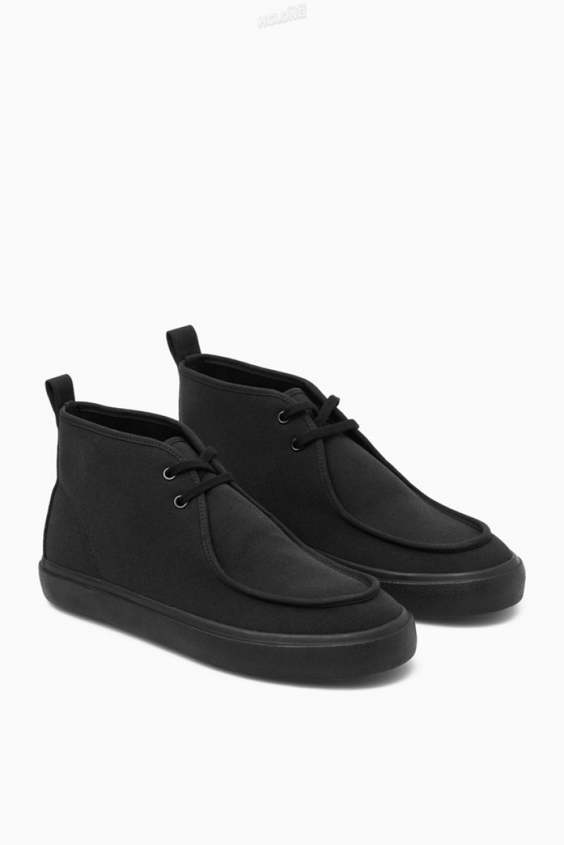 Black COS Canvas Chukka Boots Boots | 168034-YUW