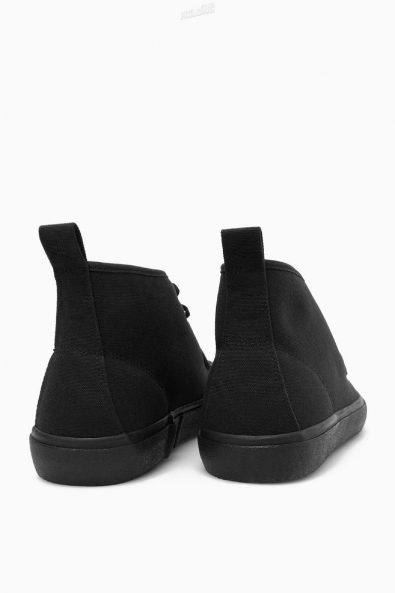 Black COS Canvas Chukka Boots Boots | 168034-YUW