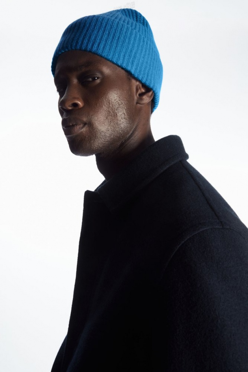 Black COS Cashmere-Blend Beanie Hats | 063251-MIV