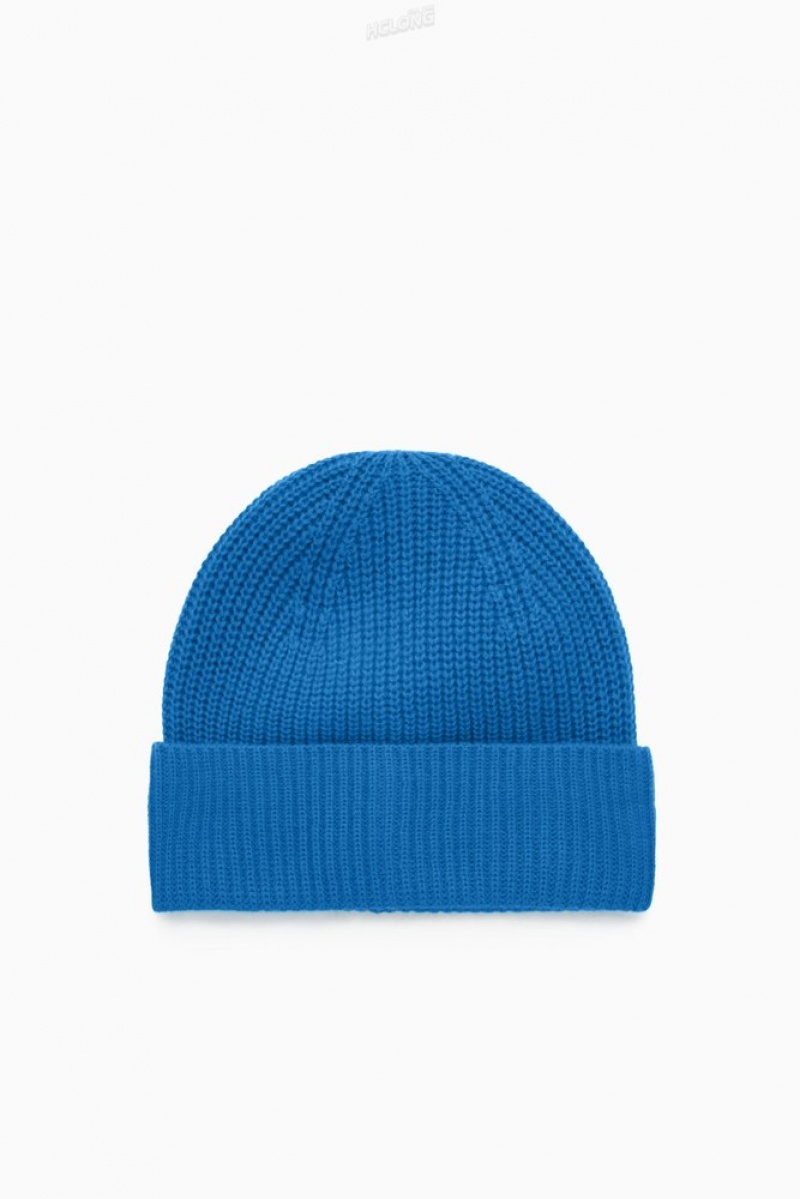 Black COS Cashmere-Blend Beanie Hats | 063251-MIV