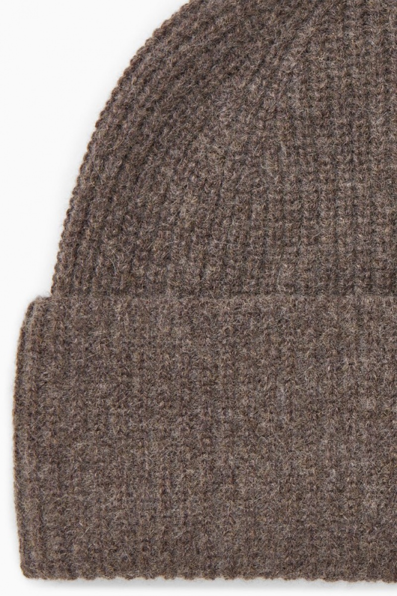 Black COS Cashmere-Blend Beanie Hats | 397240-IVP