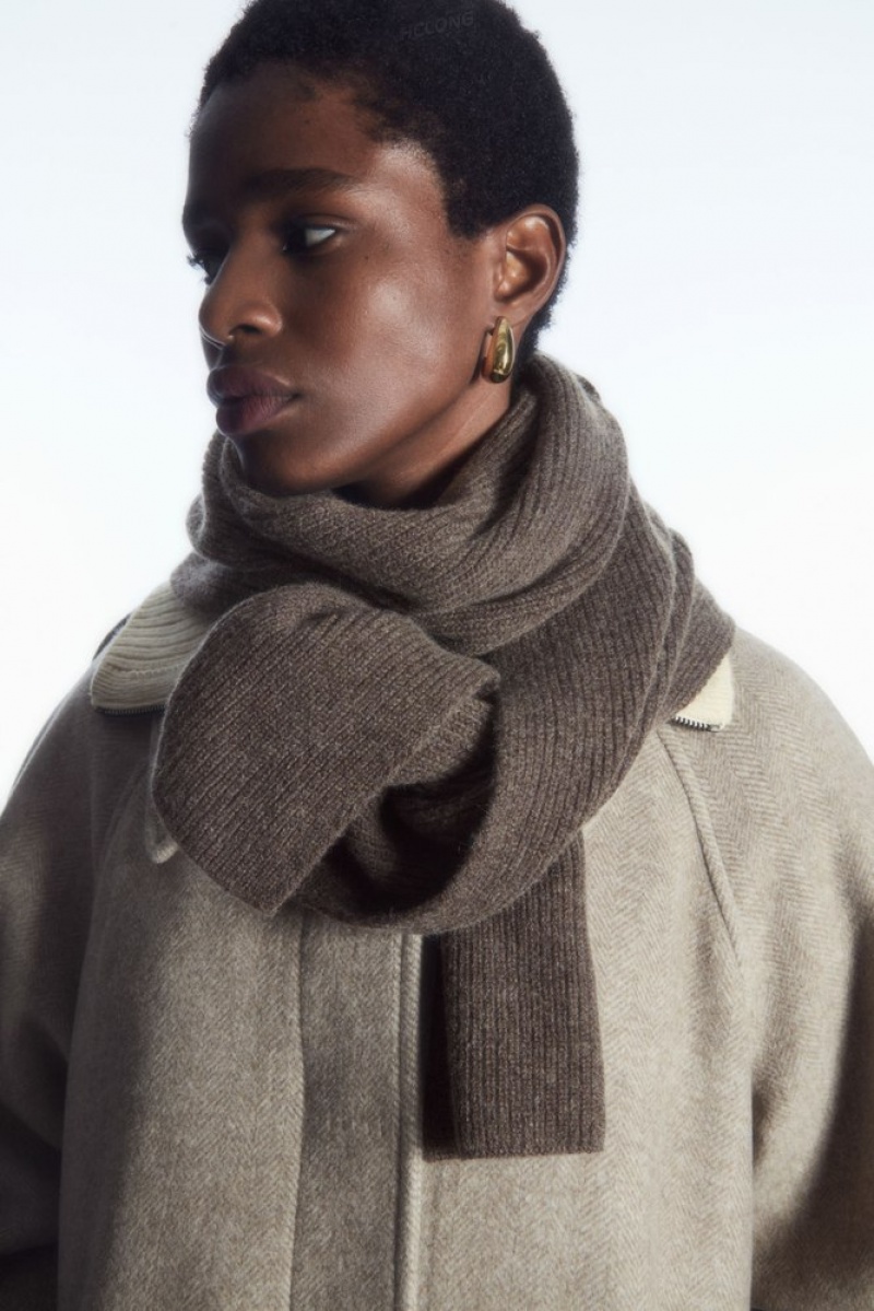 Black COS Cashmere-Blend Scarf Scarves | 049281-VSZ