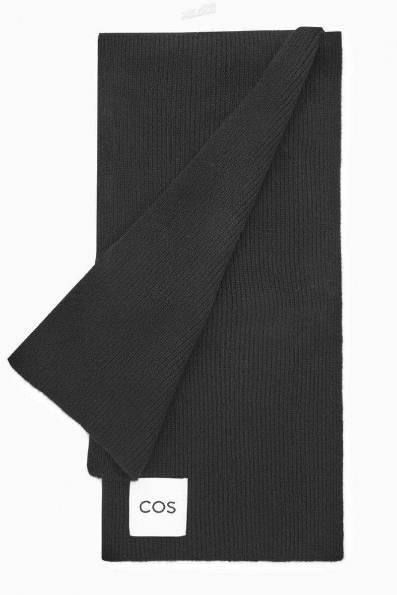 Black COS Cashmere-Blend Scarf Scarves | 340912-LZN