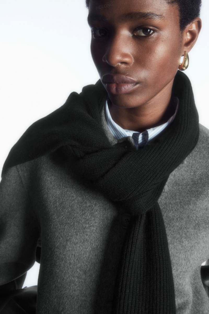 Black COS Cashmere-Blend Scarf Scarves | 340912-LZN