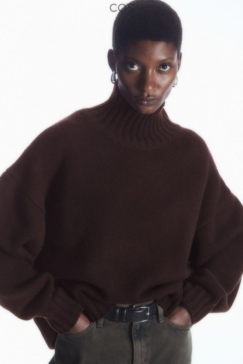 Black COS Chunky Pure Cashmere Turtleneck Sweater Sweaters & Cardigans | 109736-NFK