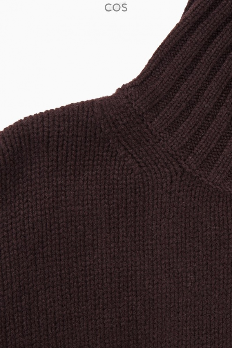 Black COS Chunky Pure Cashmere Turtleneck Sweater Sweaters & Cardigans | 109736-NFK