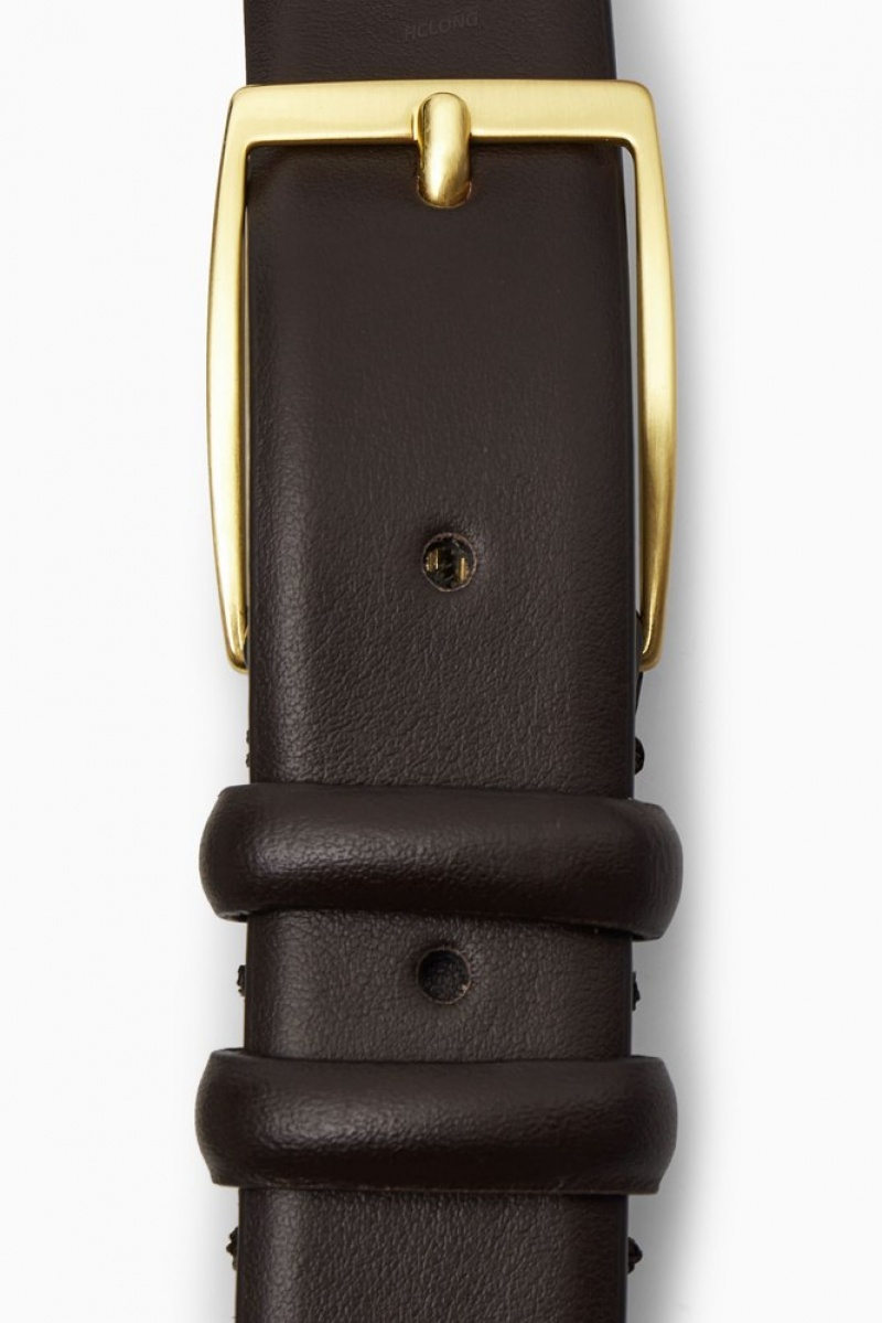 Black COS Classic Leather Belt Belts | 043519-WHK