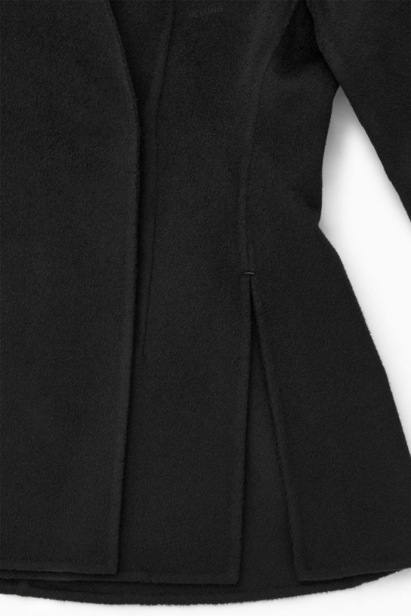 Black COS Collarless Double-Faced Wool Blazer Blazers & Tailoring | 748132-VMW