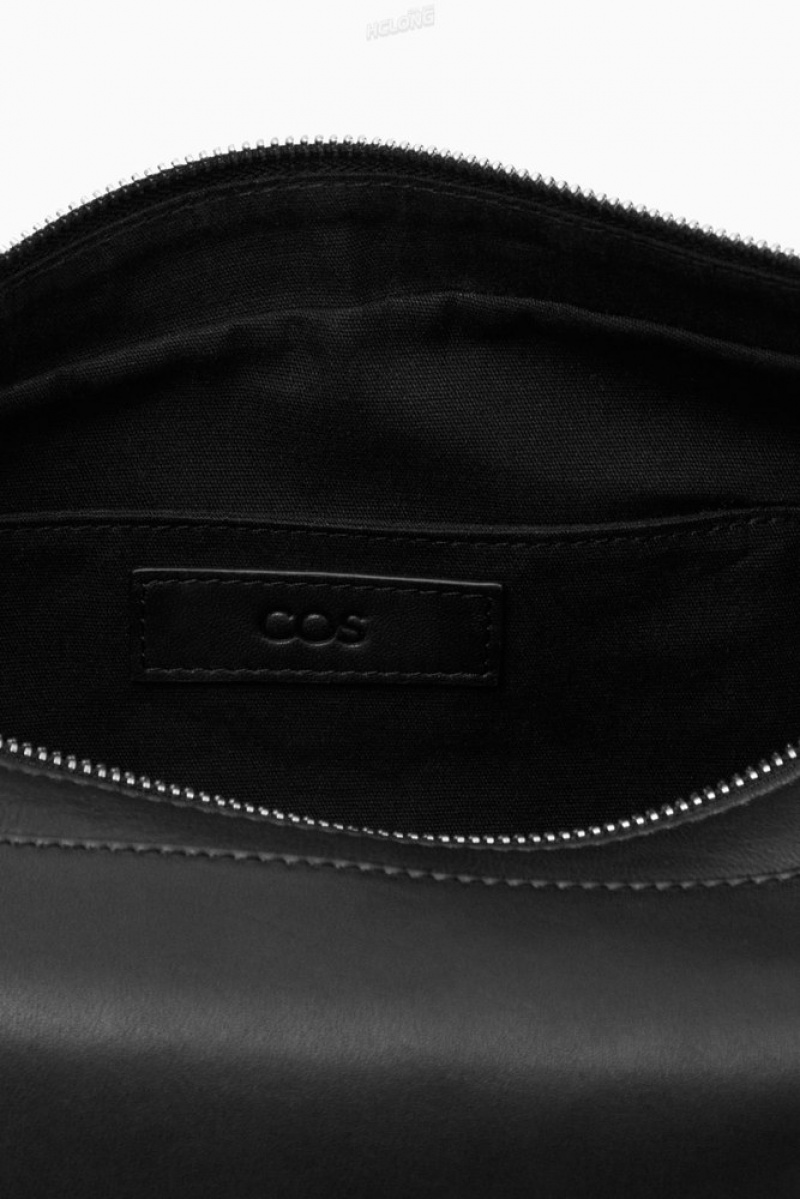 Black COS Crescent Crossbody - Leather Bags & Wallets | 873021-KZC