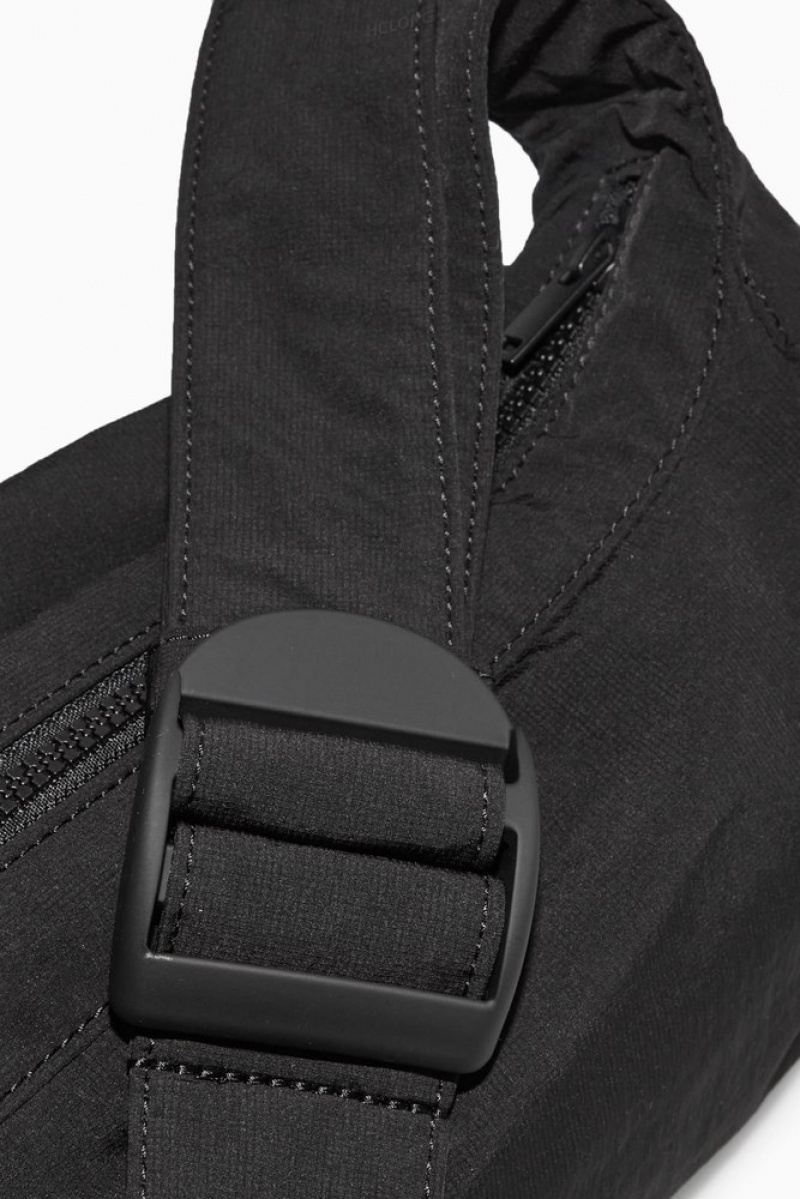 Black COS Crossbody Saddle Bag - Nylon Bags & Wallets | 210786-KAU