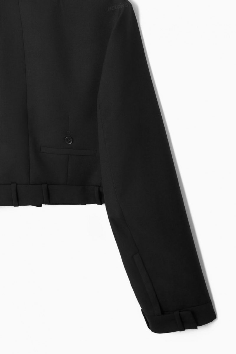 Black COS Deconstructed Tailored Jacket Coats & Jackets | 965238-UCI