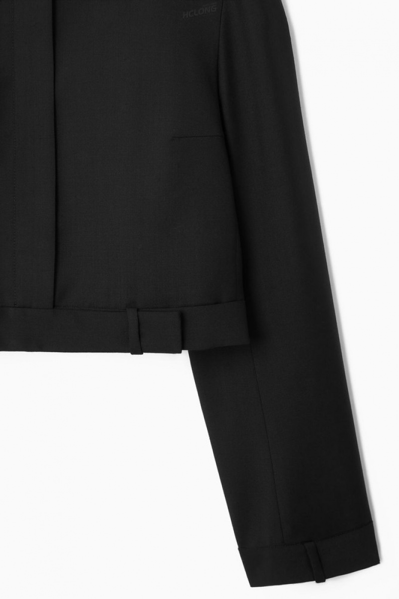 Black COS Deconstructed Tailored Jacket Coats & Jackets | 965238-UCI