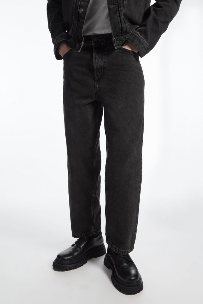 Black COS Dome Jeans - Straight/Ankle Length Trousers | 507284-OJU