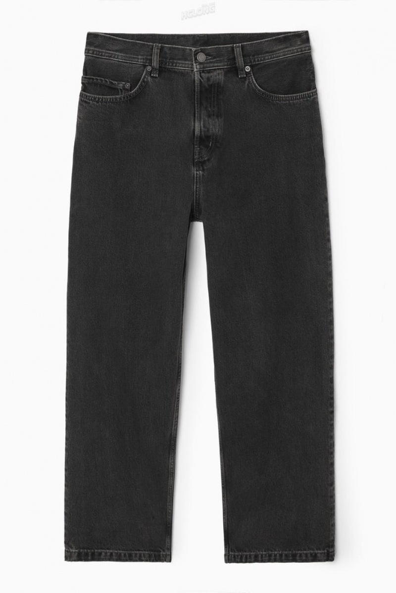 Black COS Dome Jeans - Straight/Ankle Length Trousers | 507284-OJU