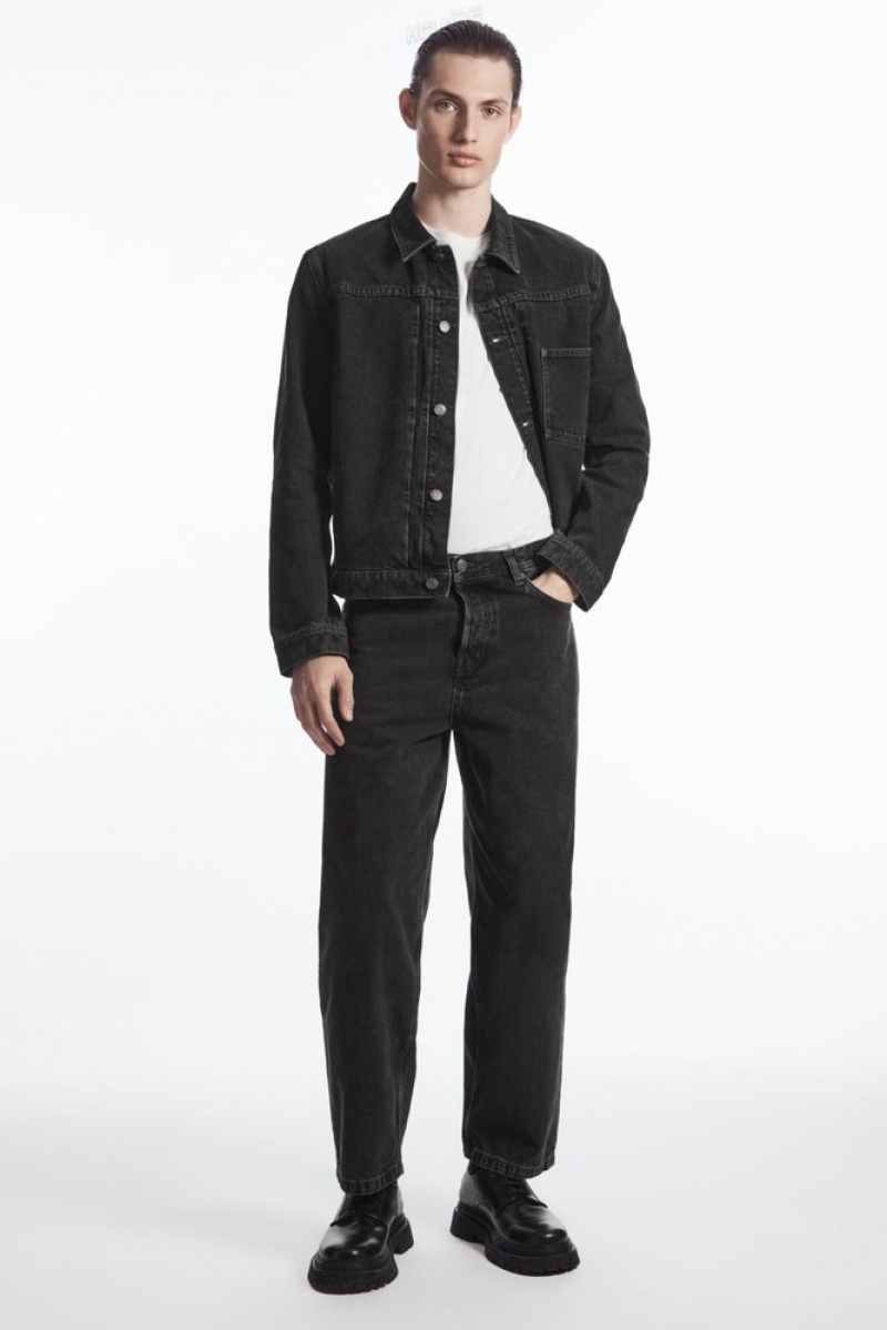 Black COS Dome Jeans - Straight/Ankle Length Trousers | 507284-OJU