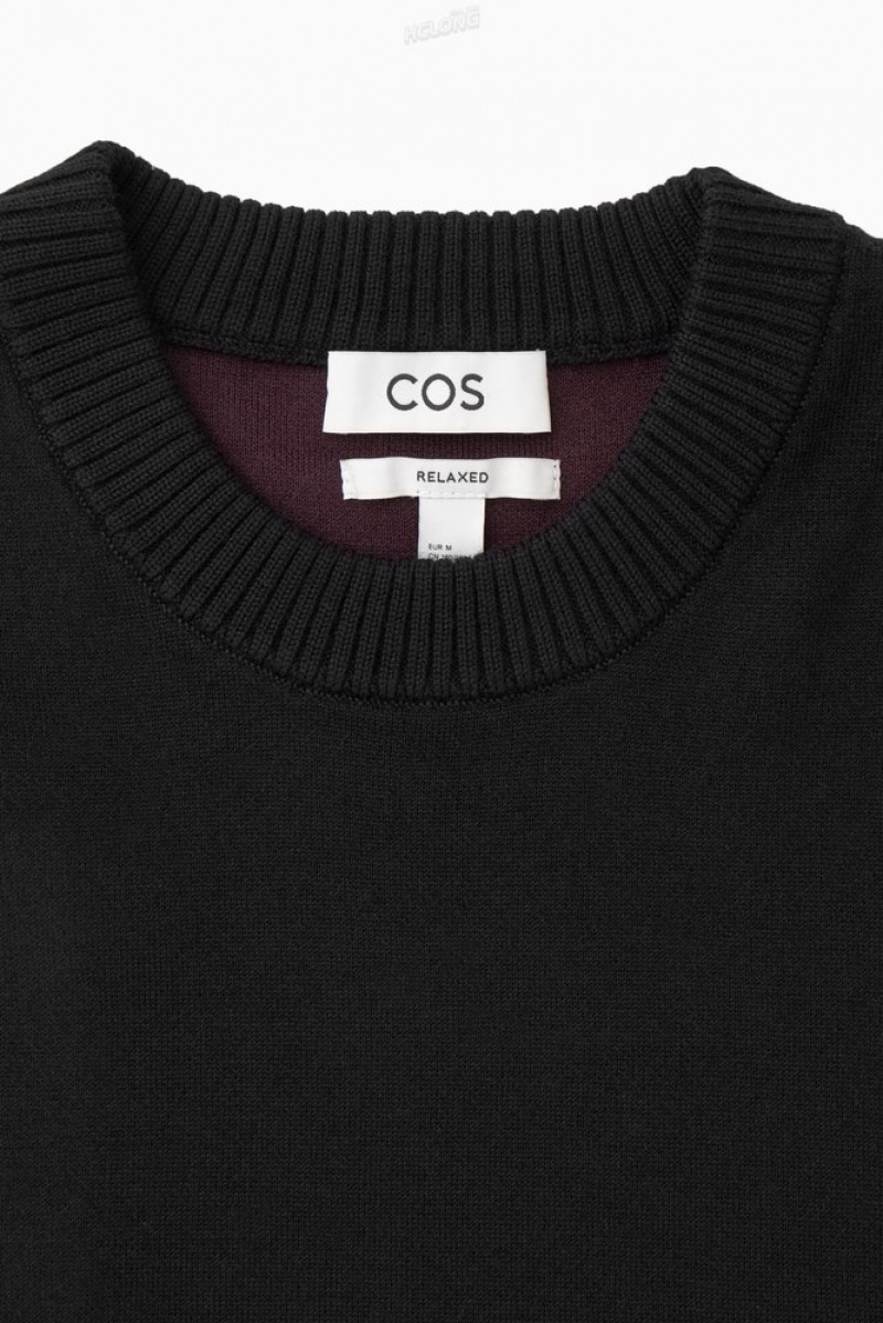 Black COS Double-Faced Merino Wool Sweater Sweaters & Cardigans | 645079-QBU