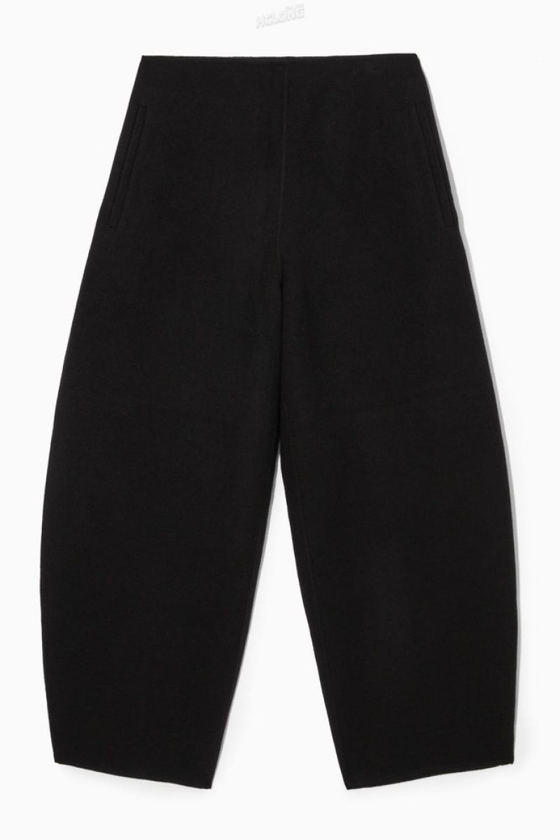 Black COS Double-Faced Wool Balloon-Leg Pants Pants | 764985-HFJ