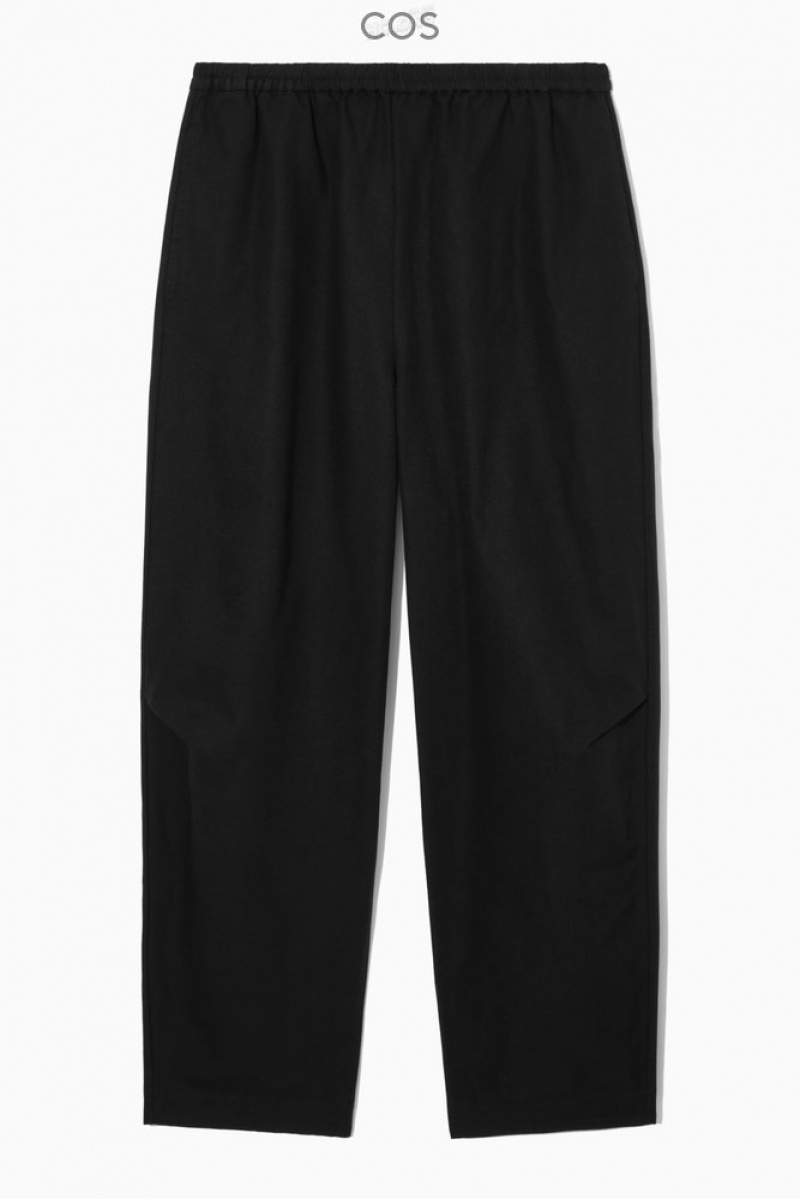 Black COS Elasticated Barrel-Leg Pants Pants | 291643-HNL