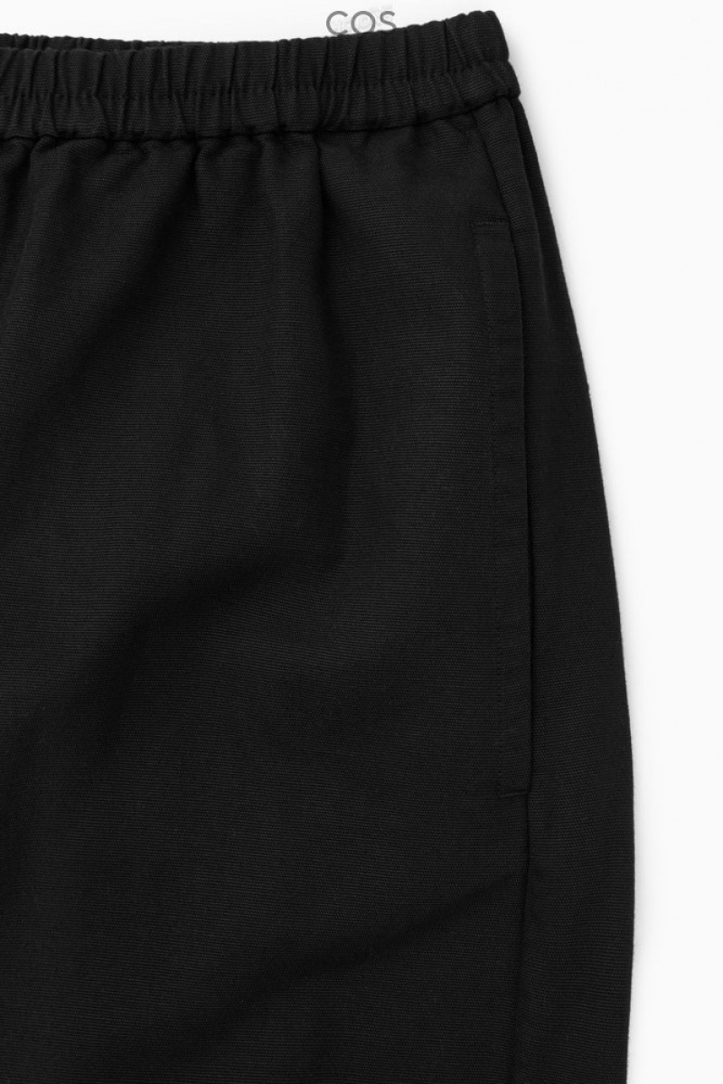 Black COS Elasticated Barrel-Leg Pants Pants | 291643-HNL