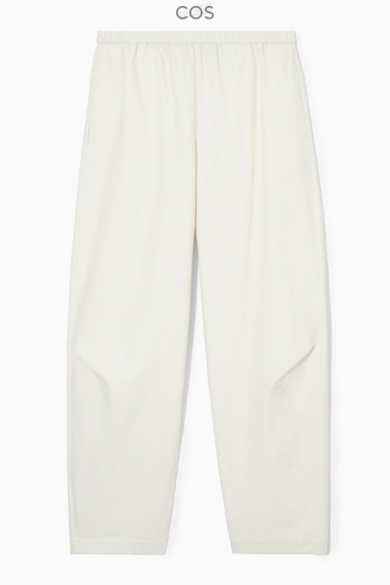 Black COS Elasticated Barrel-Leg Trousers Trousers | 092314-XNH