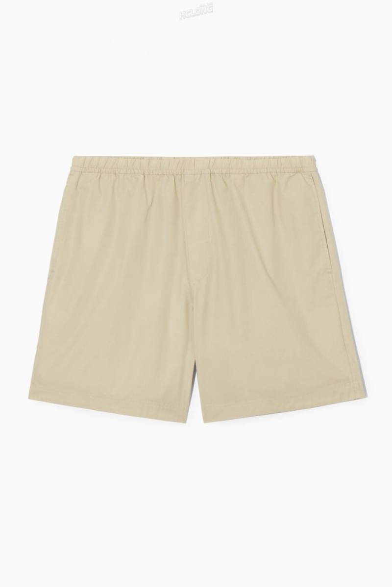 Black COS Elasticated Poplin Shorts Shorts | 243671-REH