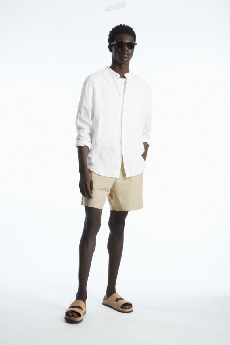 Black COS Elasticated Poplin Shorts Shorts | 243671-REH