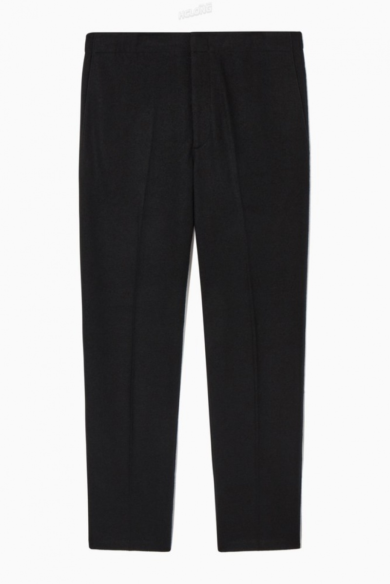 Black COS Elasticated Wool Pants Pants | 872953-TOP