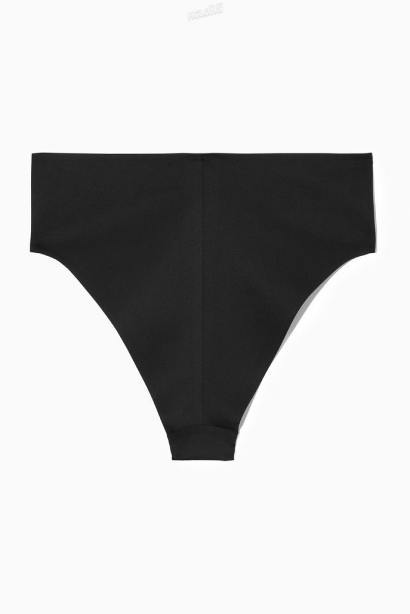 Black COS High-Waisted Bikini Briefs Swimwear | 604923-QMU