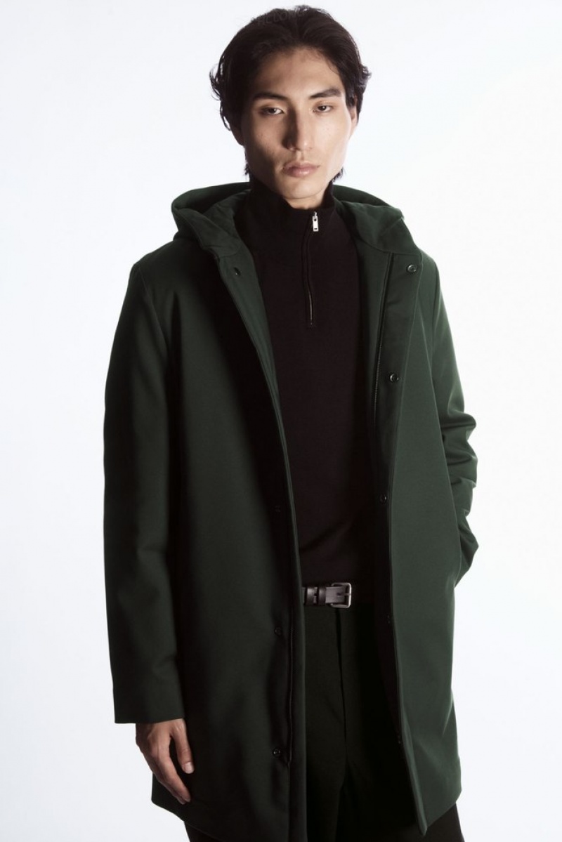 Black COS Hooded Padded Parka Coats & Jackets | 581639-KBG