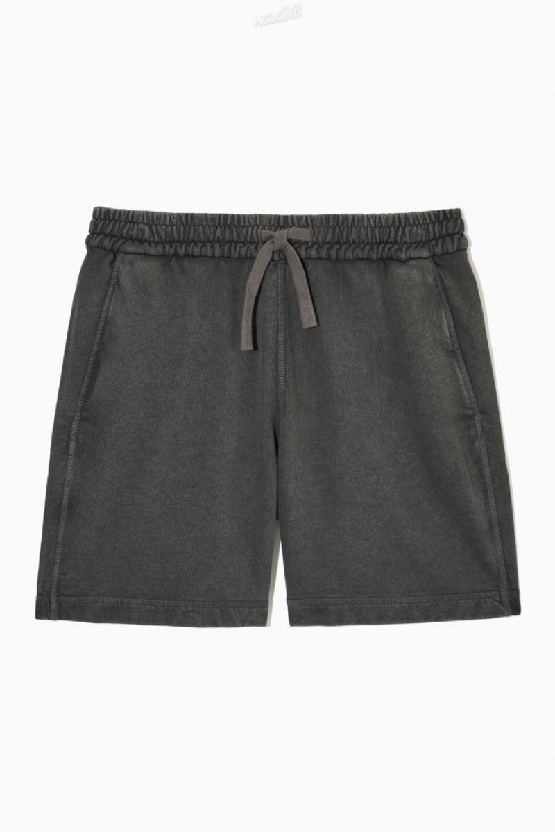 Black COS Jersey Drawstring Shorts Shorts | 638901-BQH