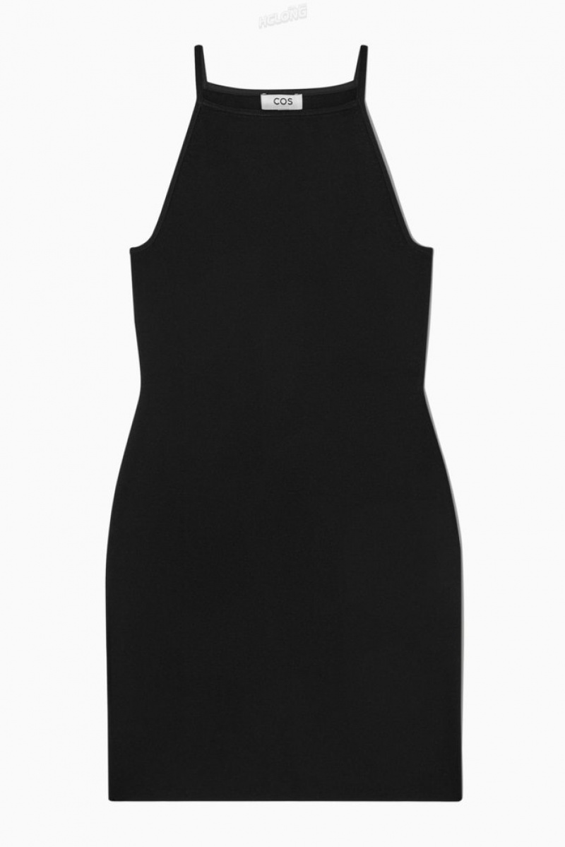 Black COS Knitted Bodycon Mini Dress Dresses | 538791-GRU