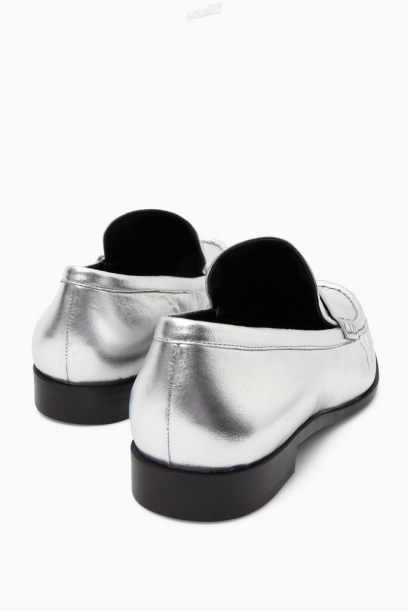 Black COS Leather Loafers Loafers | 092754-JWM