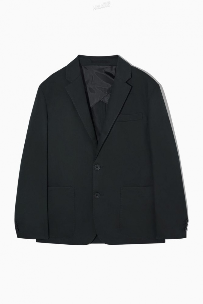 Black COS Linen And Cotton-Blend Blazer Blazers | 598247-KYP