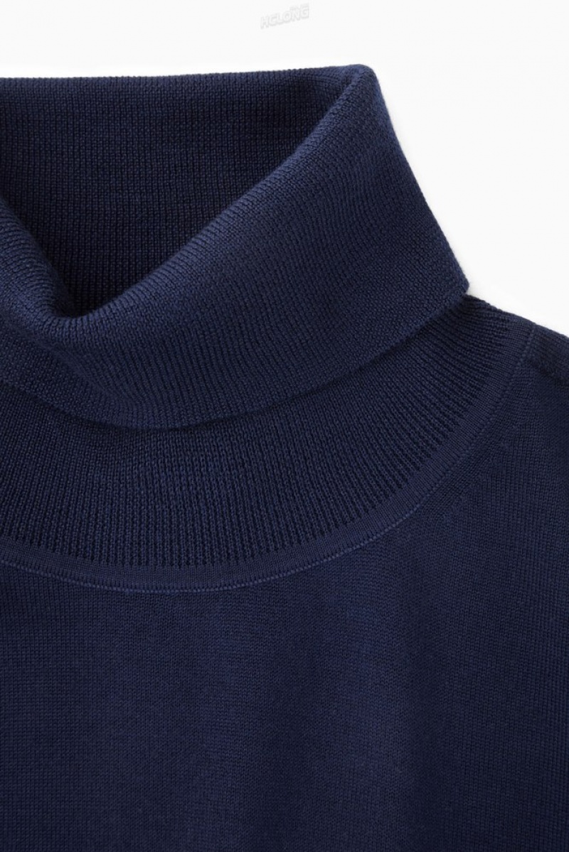 Black COS Merino Wool Roll-Neck Sweater Sweaters & Cardigans | 780643-PXV