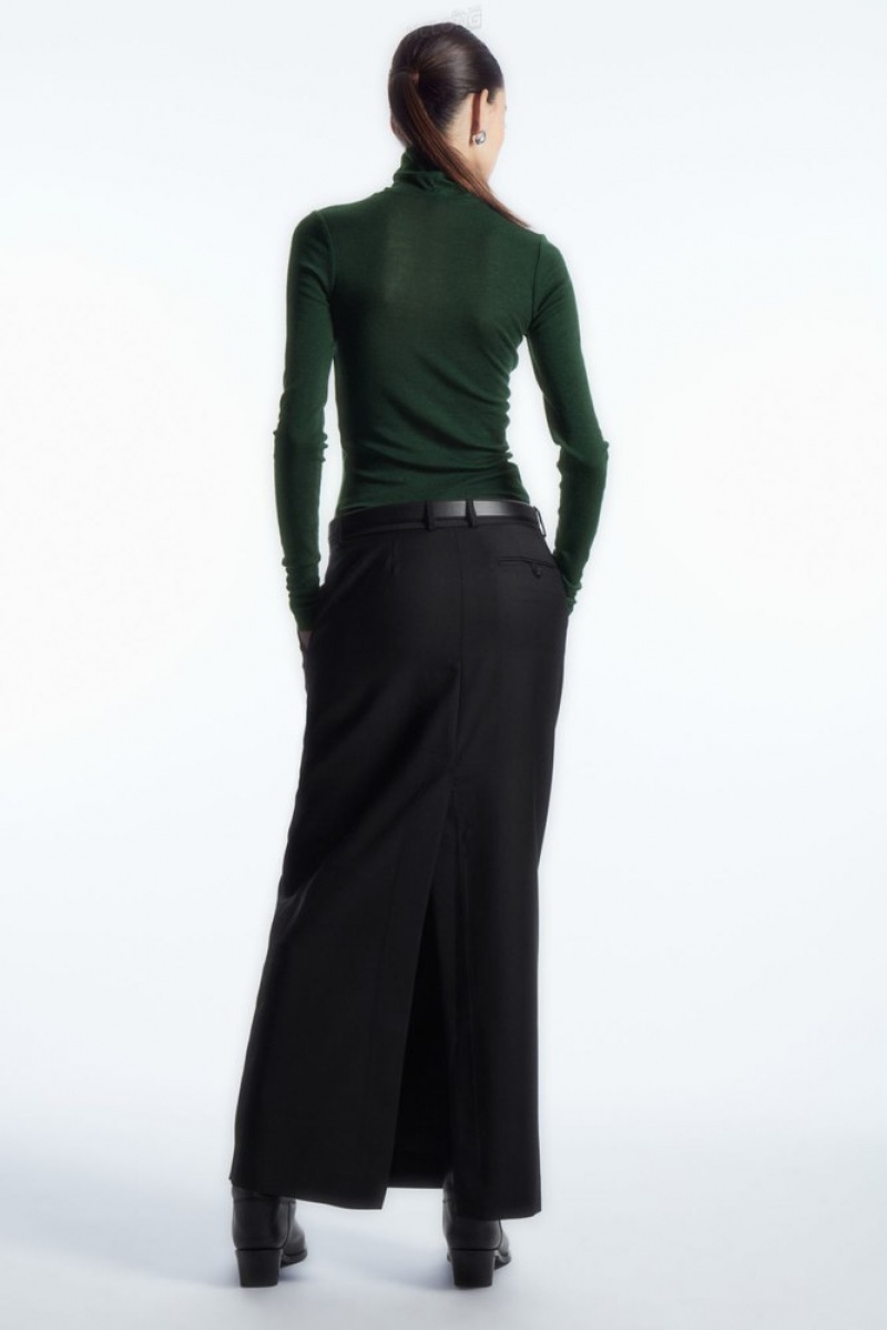 Black COS Merino Wool Turtleneck Top Tops | 917280-DGU