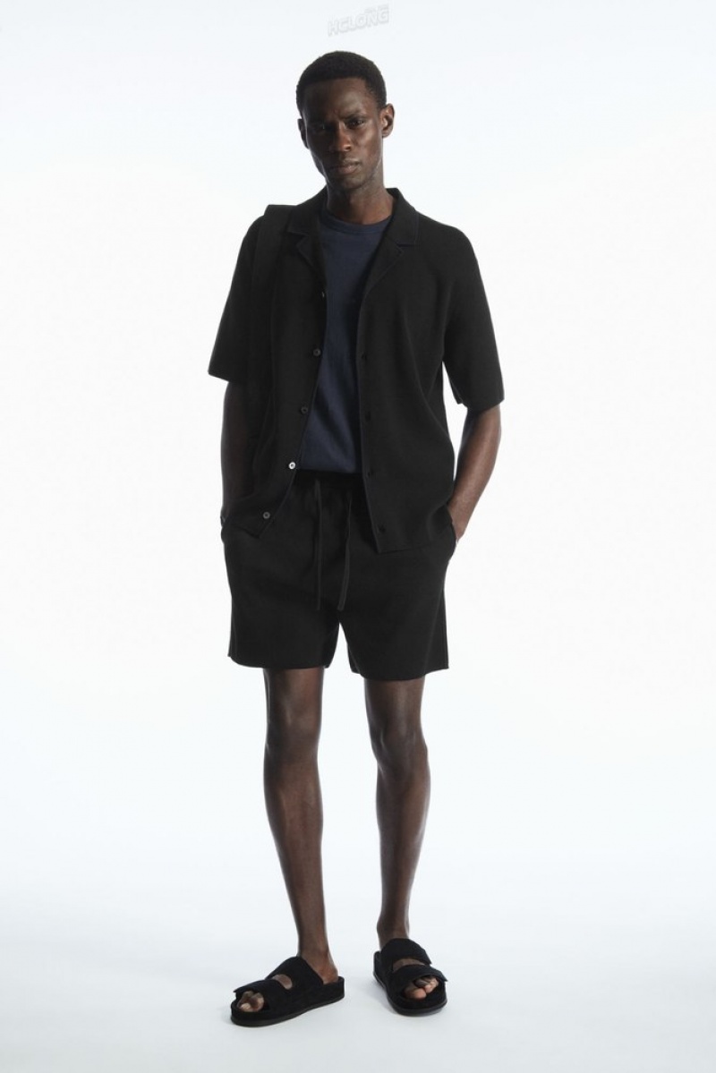 Black COS Minimal Knitted Shorts Shorts | 870324-KZH