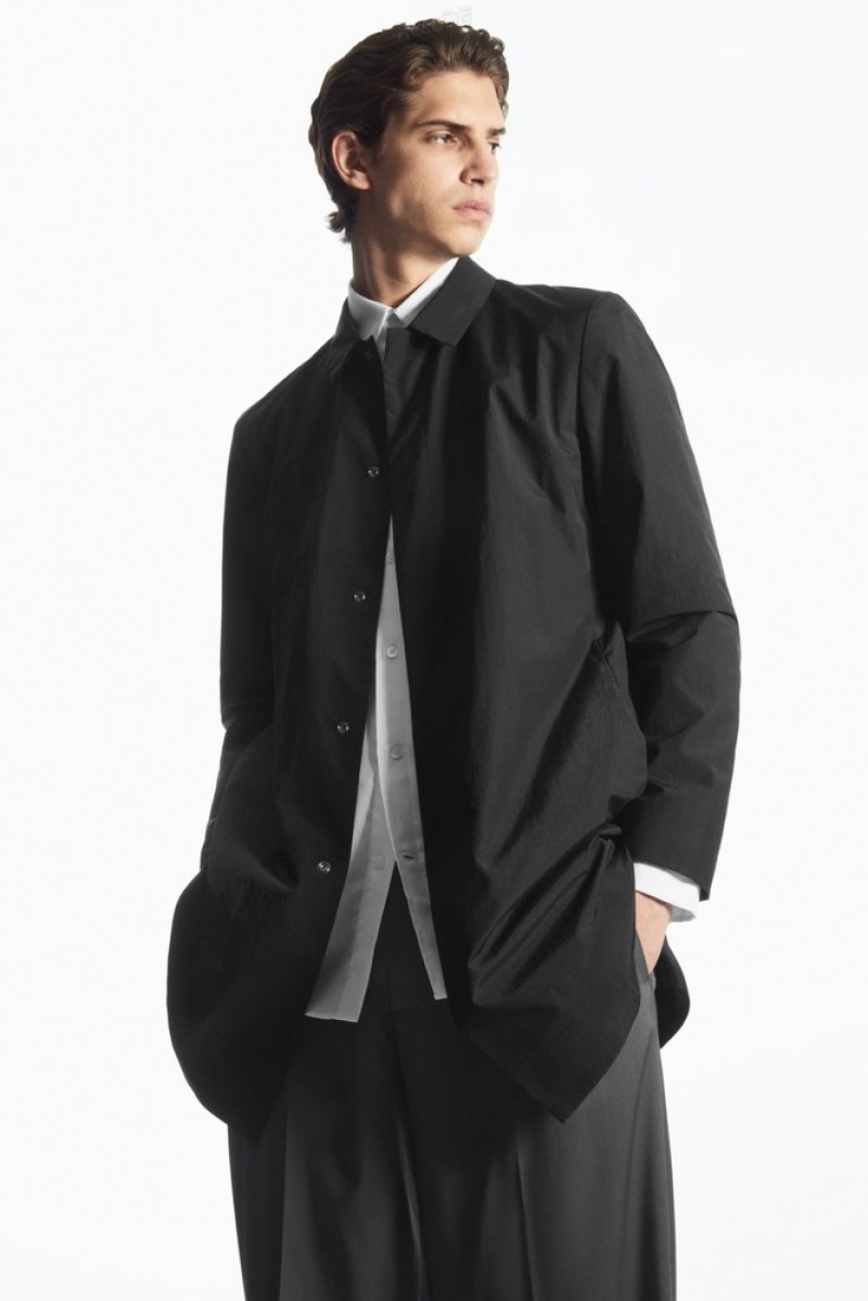 Black COS Nylon Car Coat Coats & Jackets | 279354-YEC