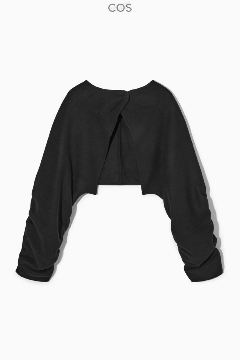 Black COS Open-Back Wool Bolero Jacket Coats & Jackets | 173205-IQG