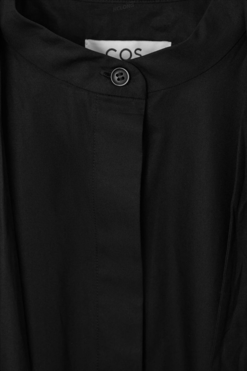 Black COS Oversized Bow-Detail Blouse Shirts & Blouses | 435728-RQB