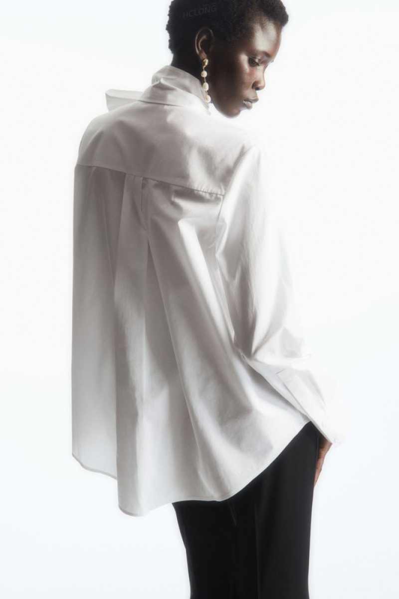 Black COS Oversized Bow-Detail Blouse Shirts & Blouses | 526739-MEX