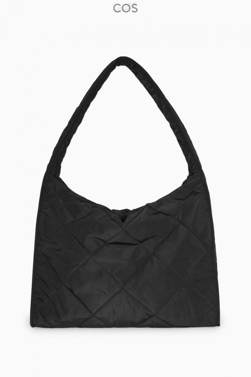 Black COS Oversized Diamond-Quilted Bag Bags | 571630-GZI