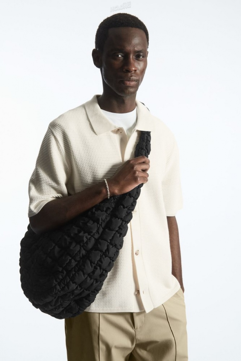 Black COS Oversized Quilted Crossbody Bags | 692583-WOQ