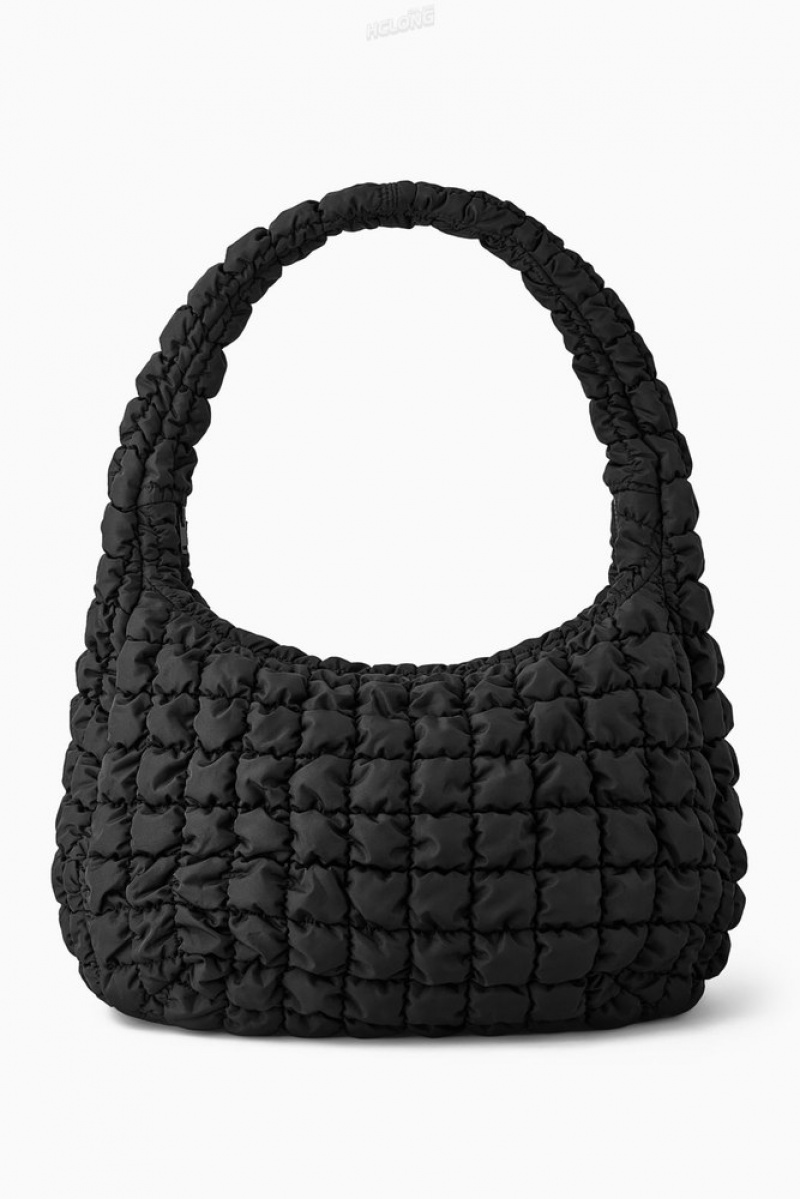 Black COS Oversized Quilted Crossbody Bags | 692583-WOQ