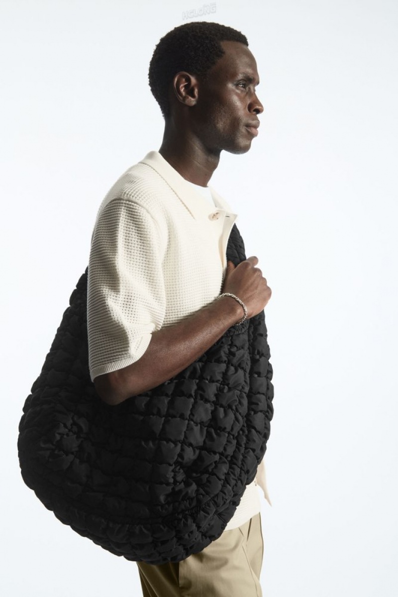 Black COS Oversized Quilted Crossbody Bags | 692583-WOQ