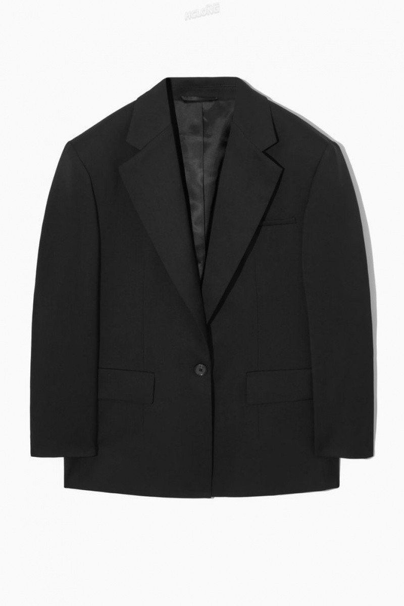 Black COS Oversized Single-Breasted Blazer Blazers & Tailoring | 290614-NWY