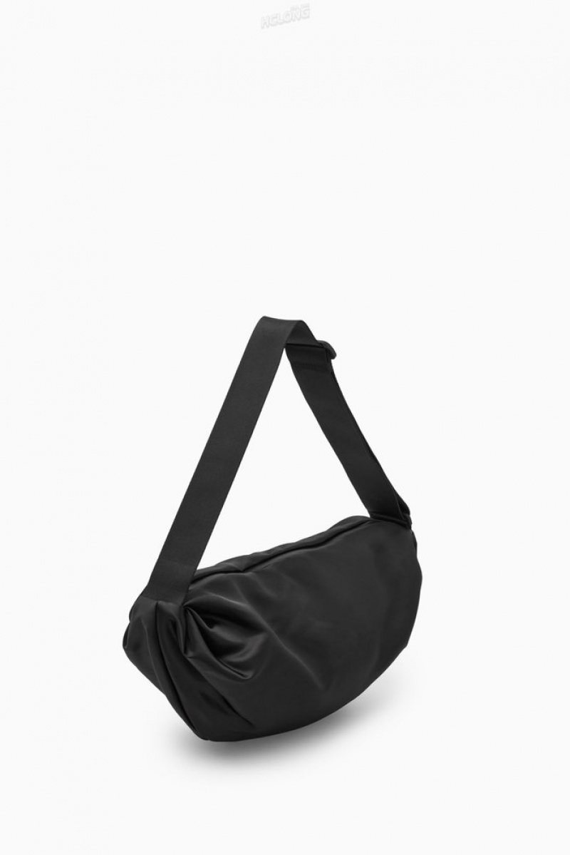 Black COS Padded Crossbody - Nylon Bags | 452067-SYK