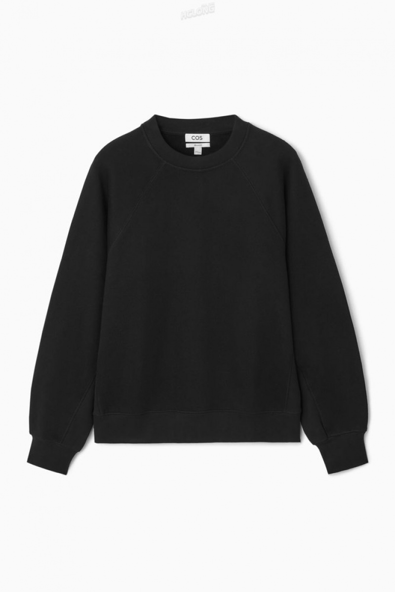 Black COS Paneled Sweatshirt Sweatshirts & Hoodies | 759418-XRM