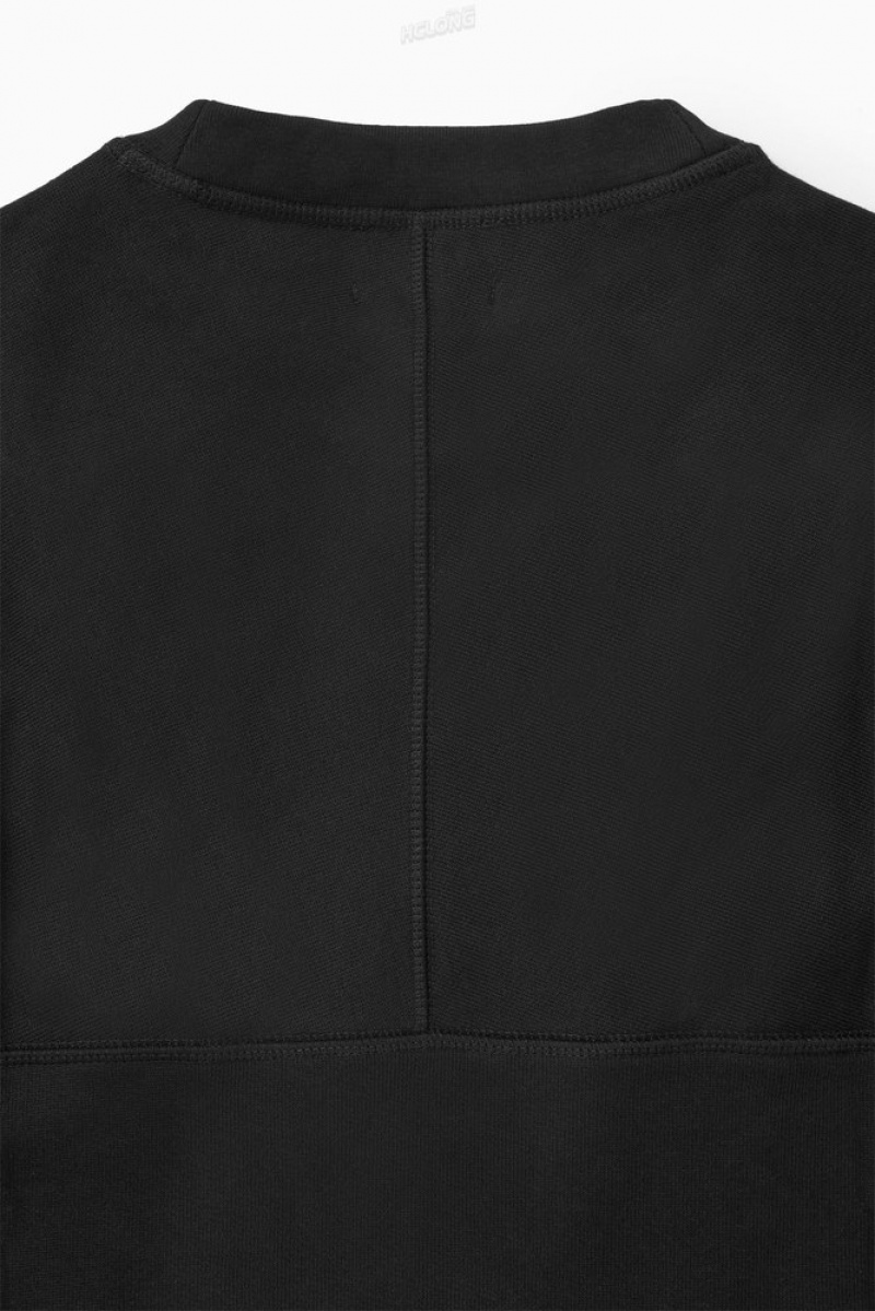 Black COS Paneled Sweatshirt Sweatshirts & Hoodies | 759418-XRM