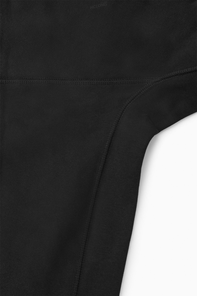 Black COS Paneled Sweatshirt Sweatshirts & Hoodies | 759418-XRM