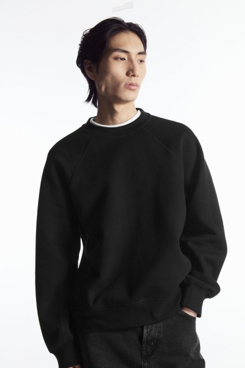 Black COS Paneled Sweatshirt Sweatshirts & Hoodies | 759418-XRM